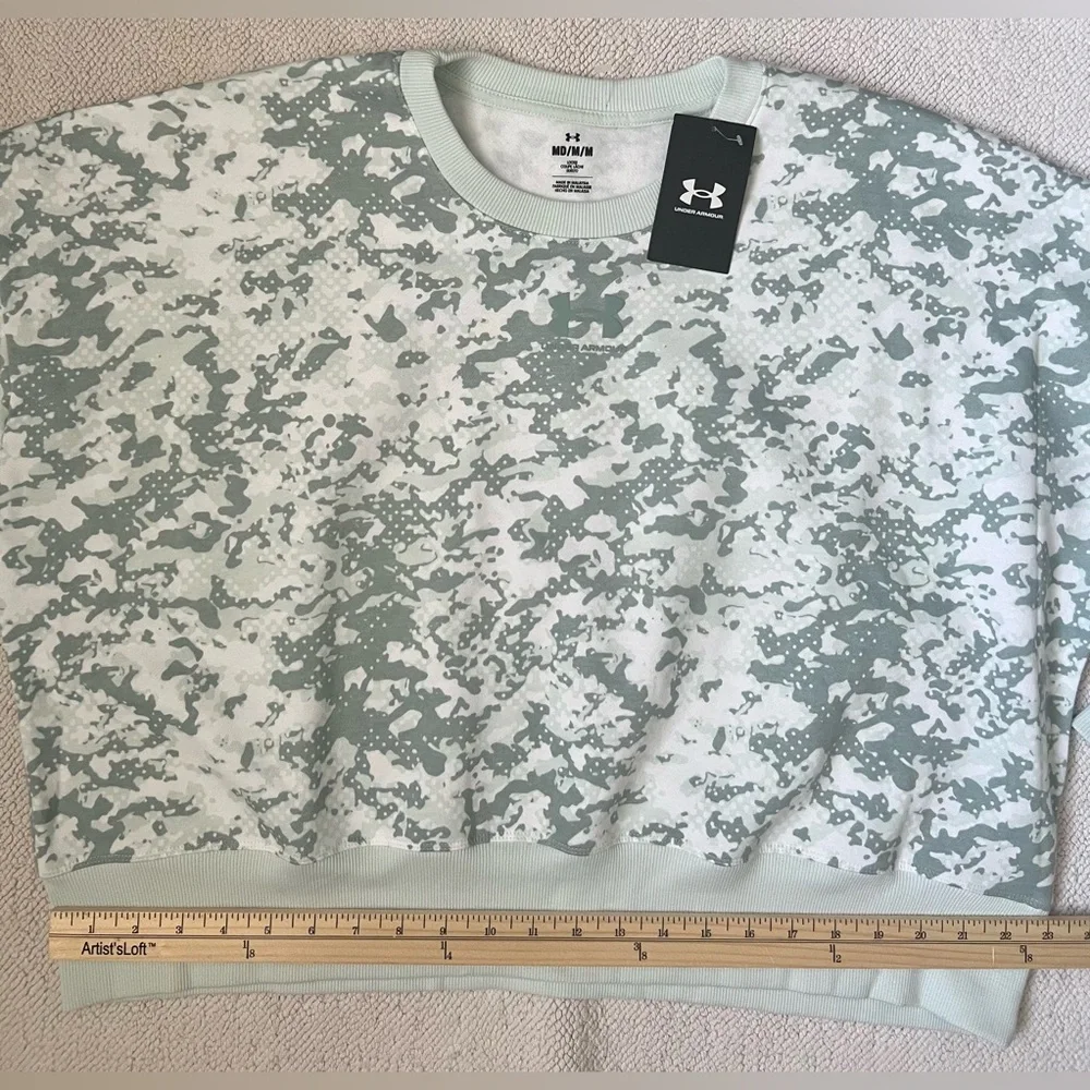 UNDER ARMOUR Camo Rival Fleece Crew Pullover Sweatshirt Loose Women’s | Size: M - Picture 9 of 12